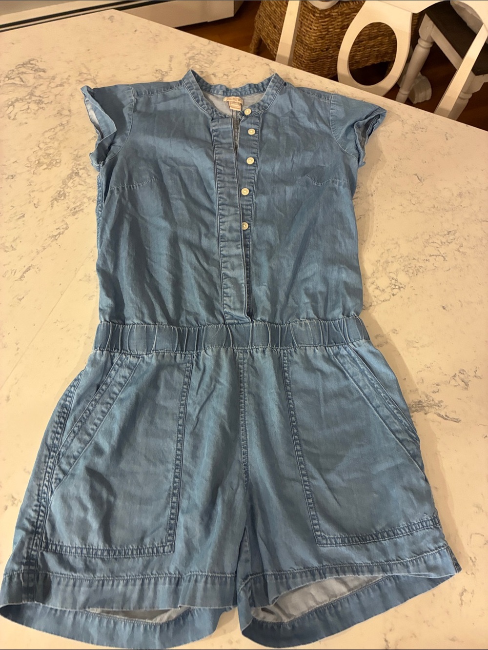 Women’s J.Crew sz00  Light Blue Denim/Chambray Romper